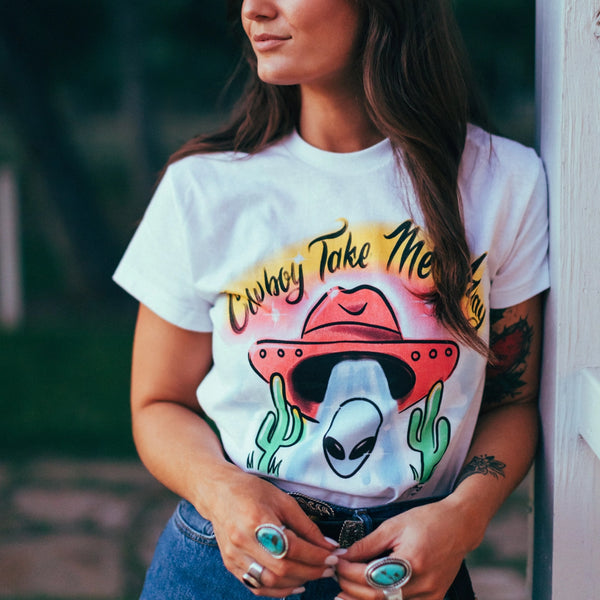 Cowboy Take Me Away Unisex Tee – Vinyl Ranch