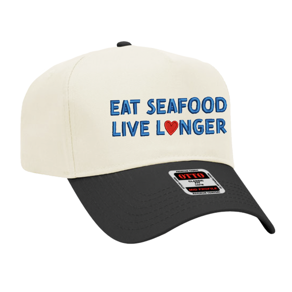 Eat Seafood Live Longer Snapback Hat