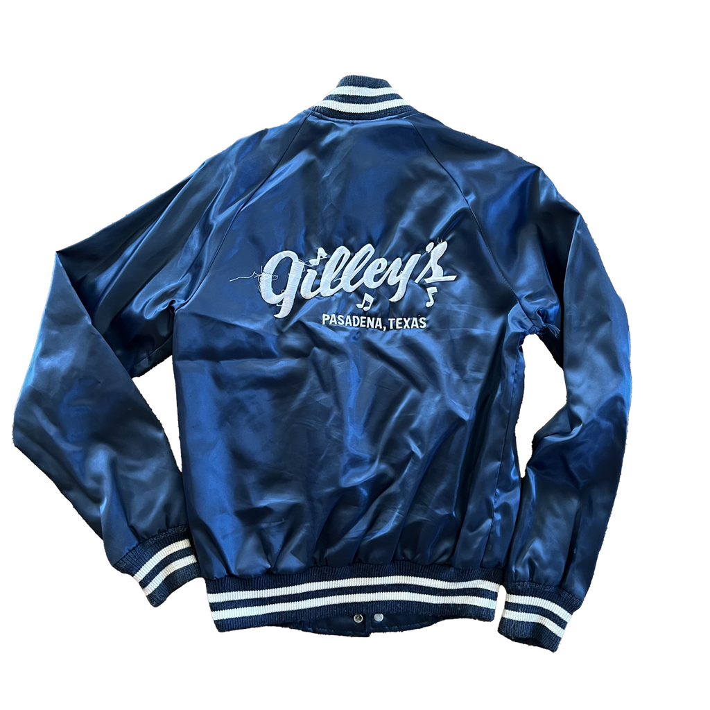 Gilley's Navy Blue Satin Jacket Size S