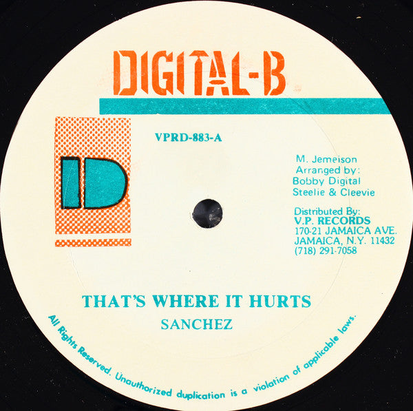 Sanchez : That's Where It Hurts (12", Single)