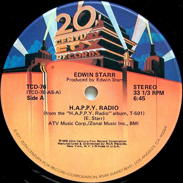 Edwin Starr : H.A.P.P.Y. Radio / My Friend (12")