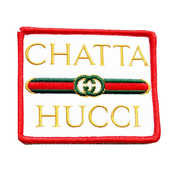 The "Chattahucci Classic Patch" features the 3 color design on a high quality, iron-on patch by Vinyl Ranch. 3.5" x 2.75". Check out the full Chattahucci Collection