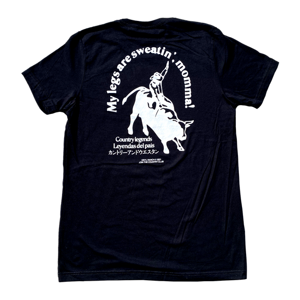 "Country Legends" by Vinyl Ranch printed on a classic black tee.