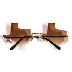 "Texsunglasses" by Vinyl Ranch are a classic aviator style pair of sunglasses cut into the shape of the Lone Star State, and featuring two custom Vinyl Ranch stickers on the lenses. Total Dimensions: 5" x 2.75" x 6.5".