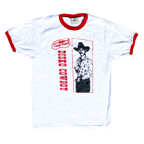 "Disko Cowboy: Live At Zilker" is the official Disko merch for ACL 2021 printed on a classic red ringer tee. Check out the full Disko Cowboy Collection