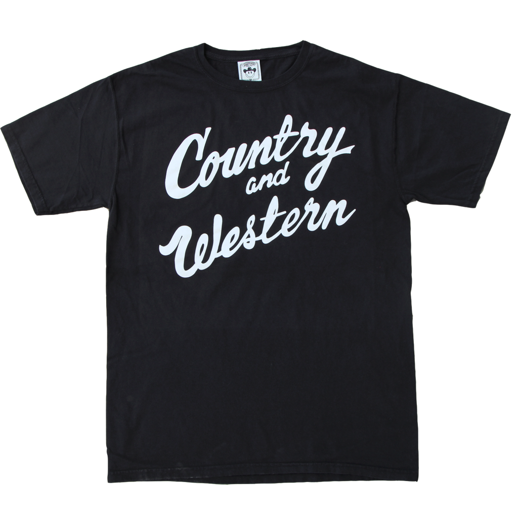 The iconic "Country & Western" black tee by Vinyl Ranch. Check out the full Country & Western Collection