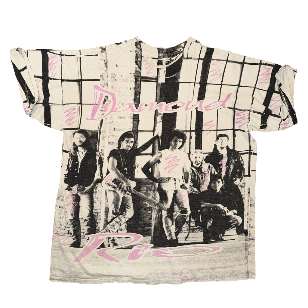Diamond Rio All Over Print Pink Black Vintage White Size XXL