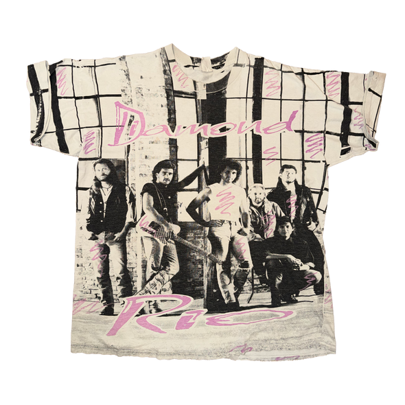 Diamond Rio All Over Print Pink Black Vintage White Size XXL