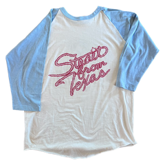 George Strait Ultra Rare Baby Blue Raglan Size M/L