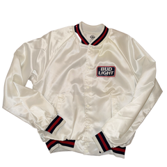 George Strait Rare White Blue Satin Jacket Bud Light Size L