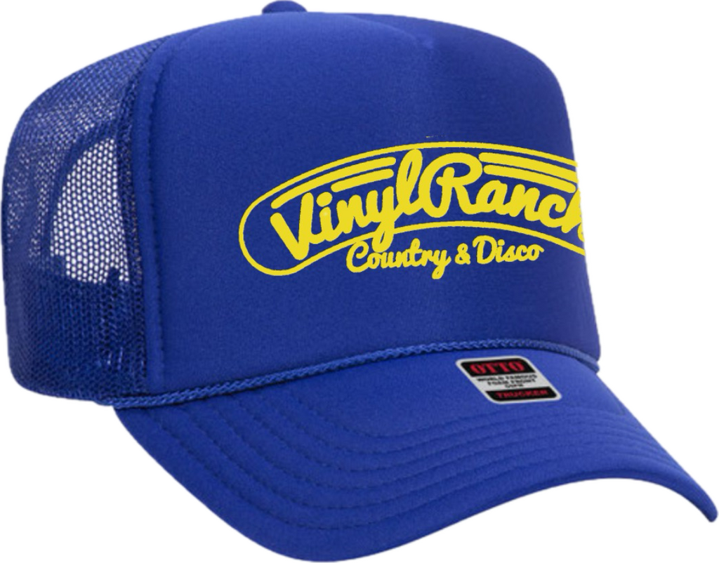 Country Disco Trucker Hat Blue Yellow