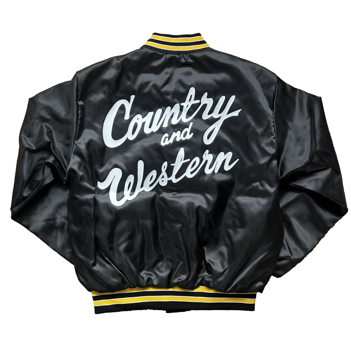 Country & Western 80s Deadstock Jacket Black Yellow Size M – Vinyl