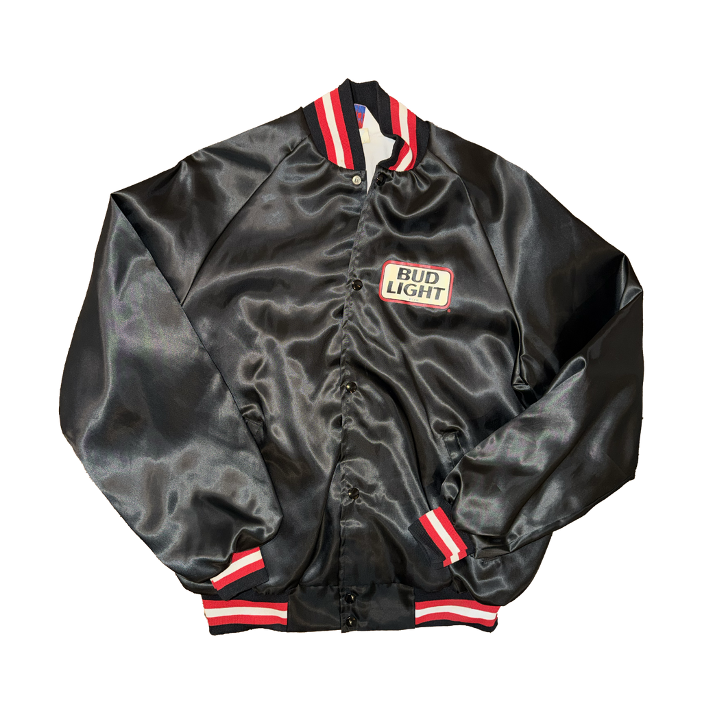 George Strait Rare Black Satin Jacket Bud Light Size L