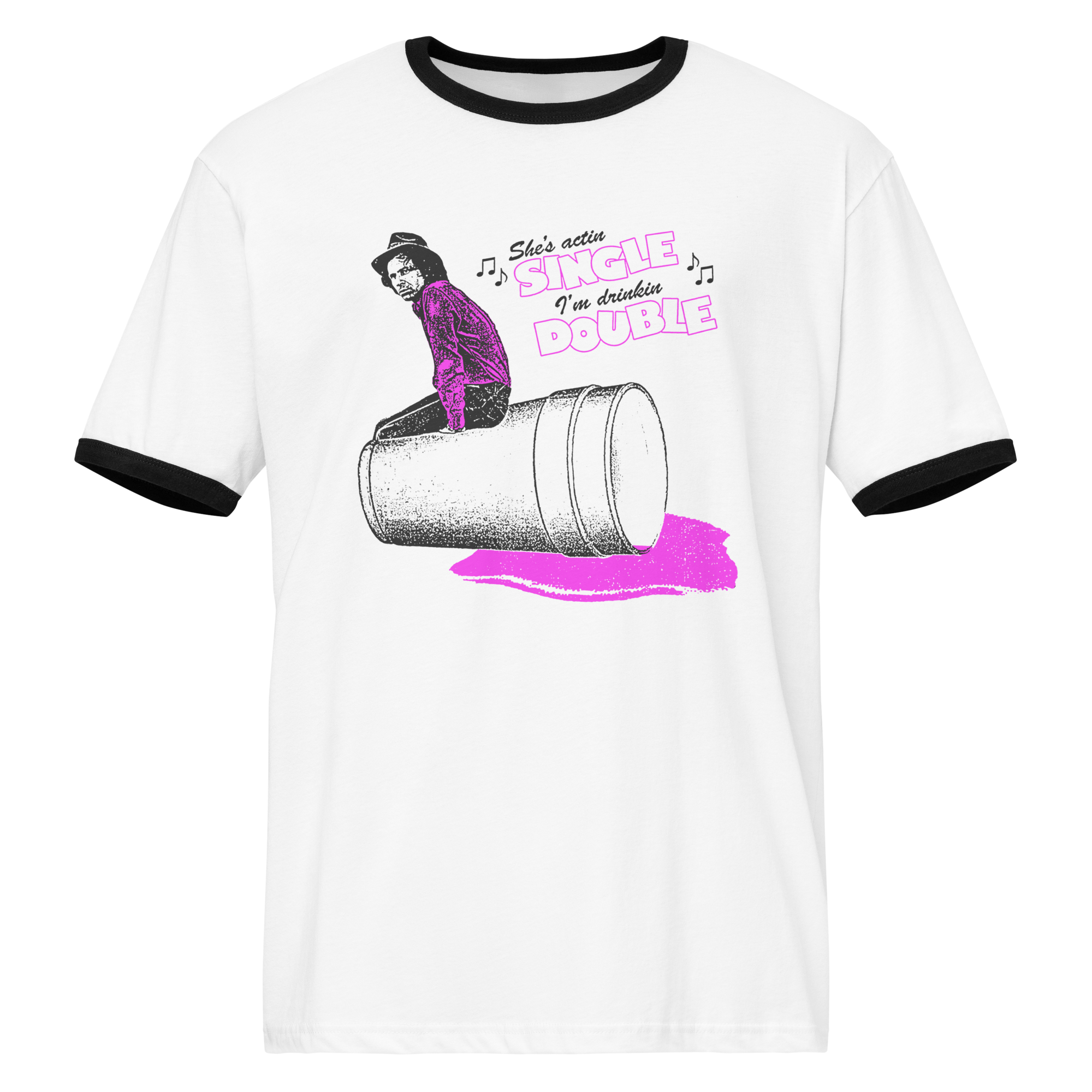 Actin' Single Drinkin' Double Unisex Ringer Tee – Vinyl Ranch