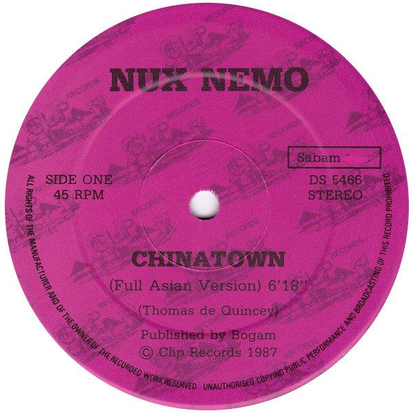 Nux Nemo : China Town (12", Single)