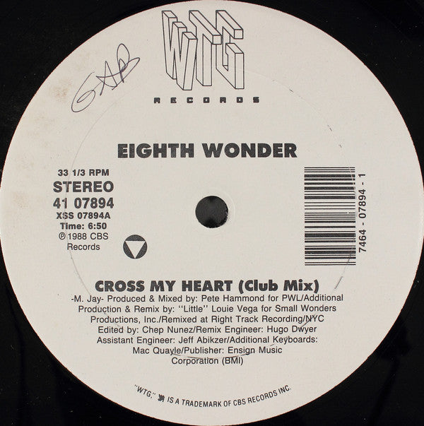 Eighth Wonder : Cross My Heart (12")