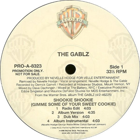 The Gablz : Shookie Shookie (Gimme Some Of Your Sweet Cookie) (12", Promo)