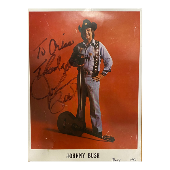 Johnny Bush Autographed 8x10 Promo Glossy 1980