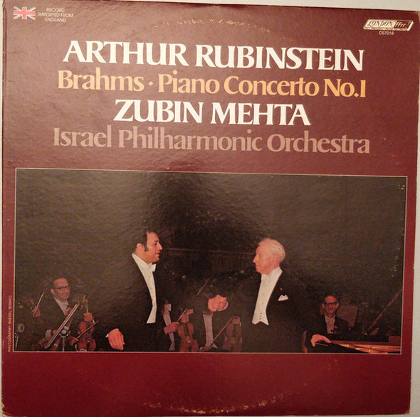 Arthur Rubinstein, Brahms* • Zubin Mehta, Israel Philharmonic Orchestra : Piano Concerto No.1 In D Minor, Op.15 (LP)