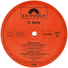 D. Sign : In This World (12")