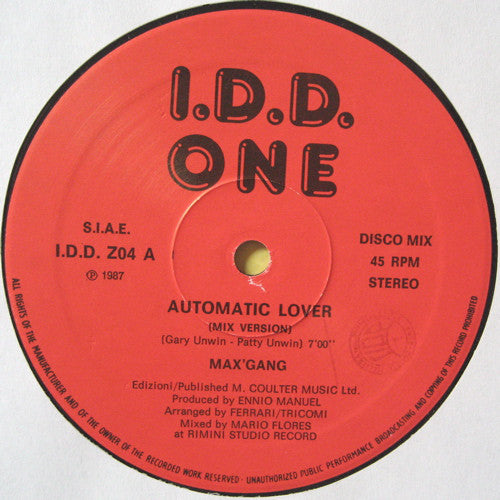 Max-Gang : Automatic Lover (12")