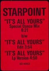Starpoint : It's All Yours (12", Promo)