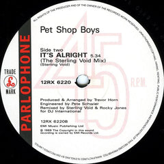 Pet Shop Boys : It's Alright (The DJ International Mixes) (12", Single)