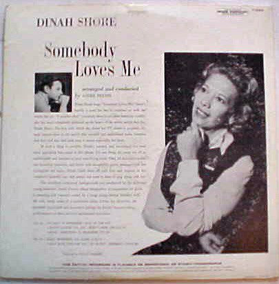 Dinah Shore, André Previn And His Orchestra : Somebody Loves Me (LP, Album, Mono)