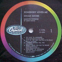 Dinah Shore, André Previn And His Orchestra : Somebody Loves Me (LP, Album, Mono)
