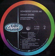 Dinah Shore, André Previn And His Orchestra : Somebody Loves Me (LP, Album, Mono)