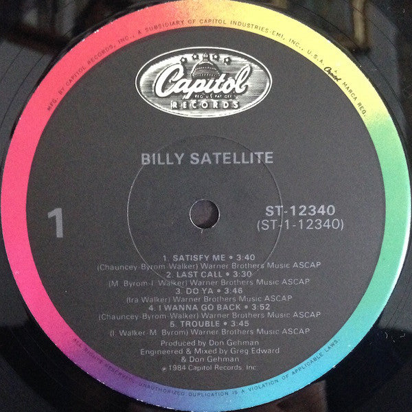 Billy Satellite : Billy Satellite (LP, Album, Jac)