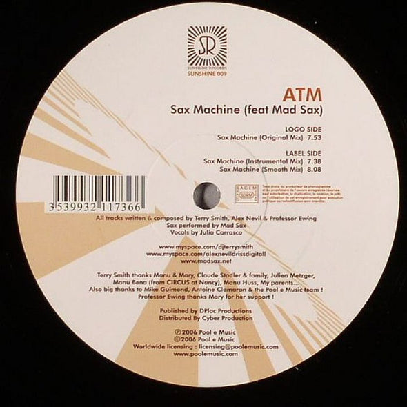 ATM (4) Feat Mad Sax : Sax Machine (12")