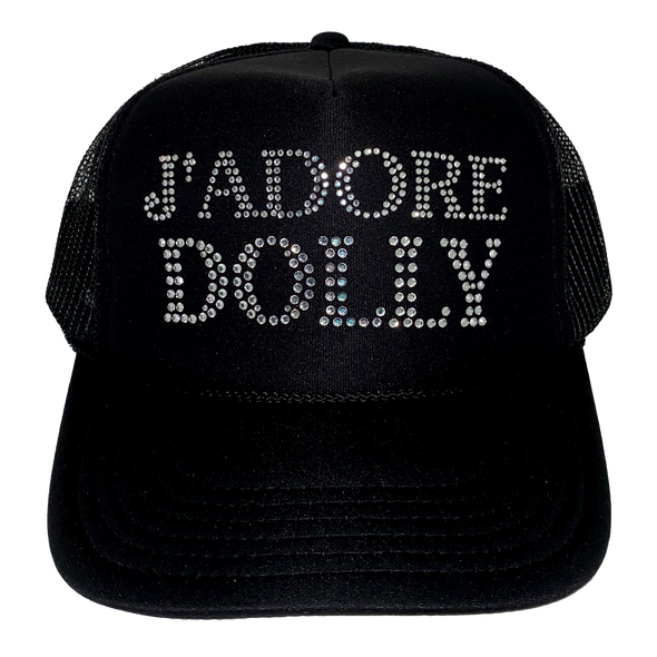 J'ADORE DOLLY RHINESTONE TRUCKER CAP