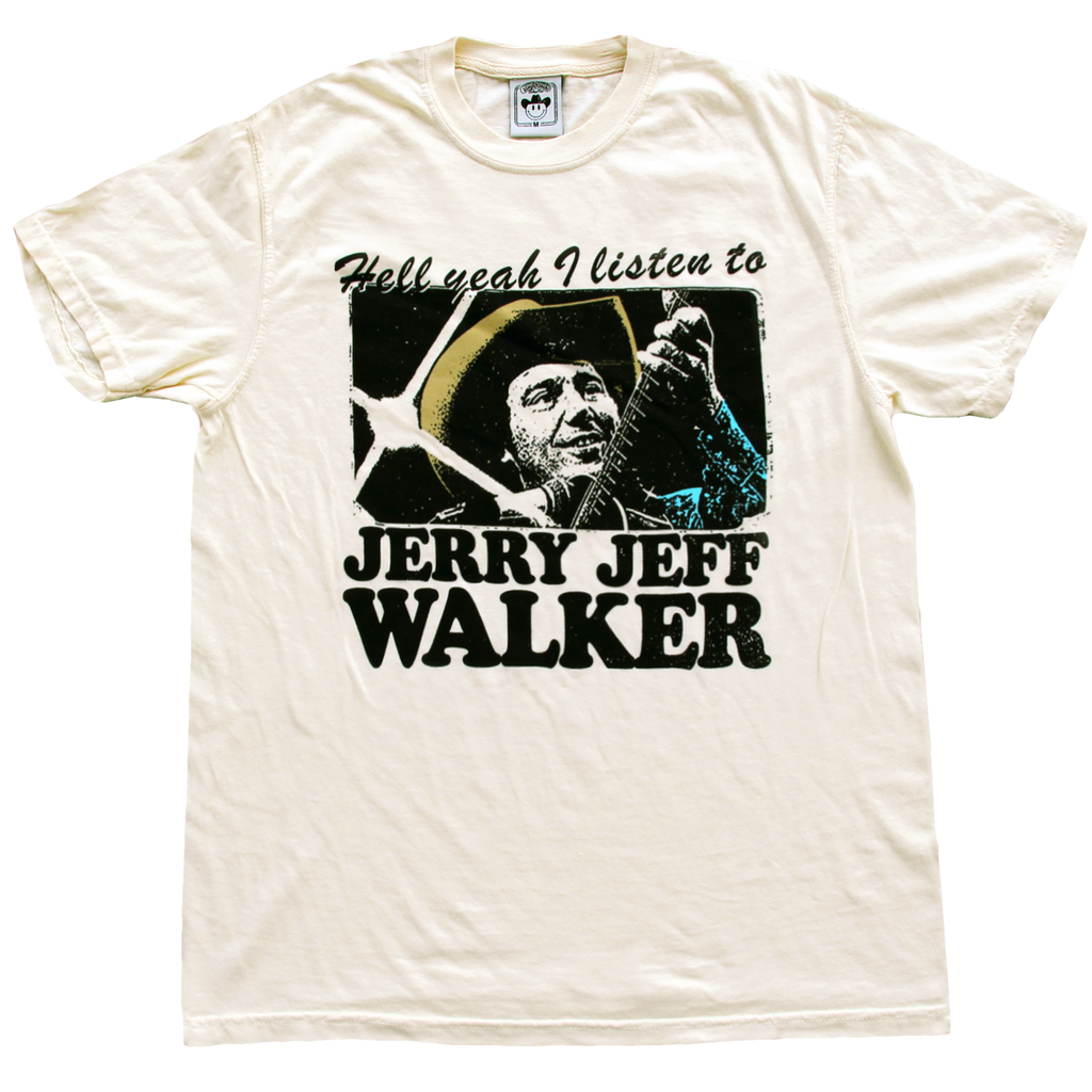 "JJ Walker Fan Club" is a 4 color design printed on a classic cream tee by Vinyl Ranch.