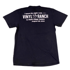 "New York Town" by Vinyl Ranch is our official show merch from August 2021 printed on a classic black tee. Illustration by Taylor Rushing.
