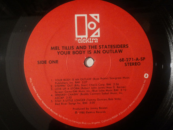 Mel Tillis And The Statesiders (2) : Your Body Is An Outlaw (LP, Album, Spe)