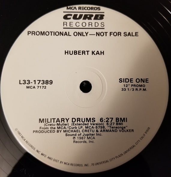 Hubert Kah : Military Drums (12", Promo)