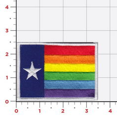 "Equality Texas" is a high quality, 7 color, iron-on patch by Vinyl Ranch. 3.5" X 2.5".