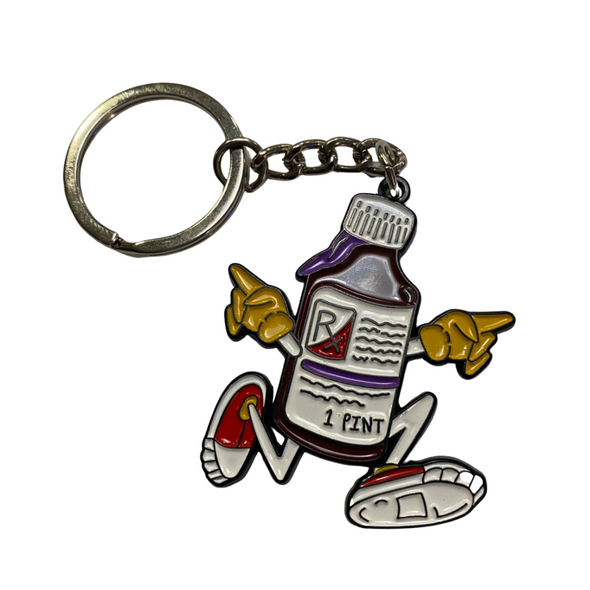 "Screwston Keychain" by Vinyl Ranch is a high quality, 2" X 2" enamel keychain designed by Saigon Drugs.