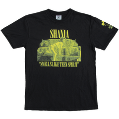 "Teen Spirit" by Vinyl Ranch is part of the Yallternative Collection, featuring a yellow design printed on a classic black tee.